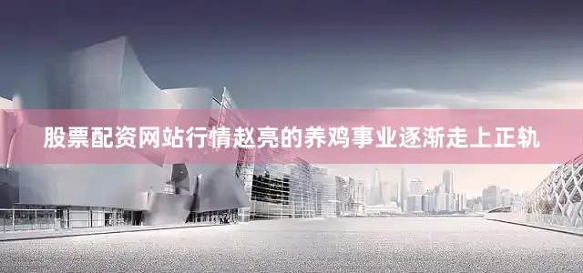 股票配资网站行情赵亮的养鸡事业逐渐走上正轨